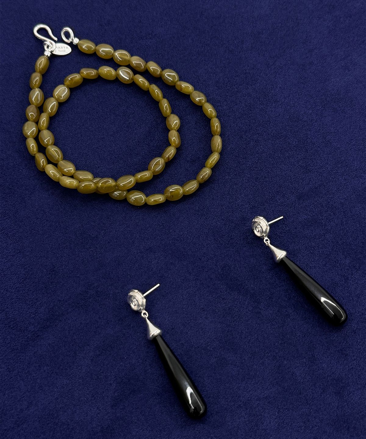 마르타(MARTA) 925silver. Rose earring_onyx