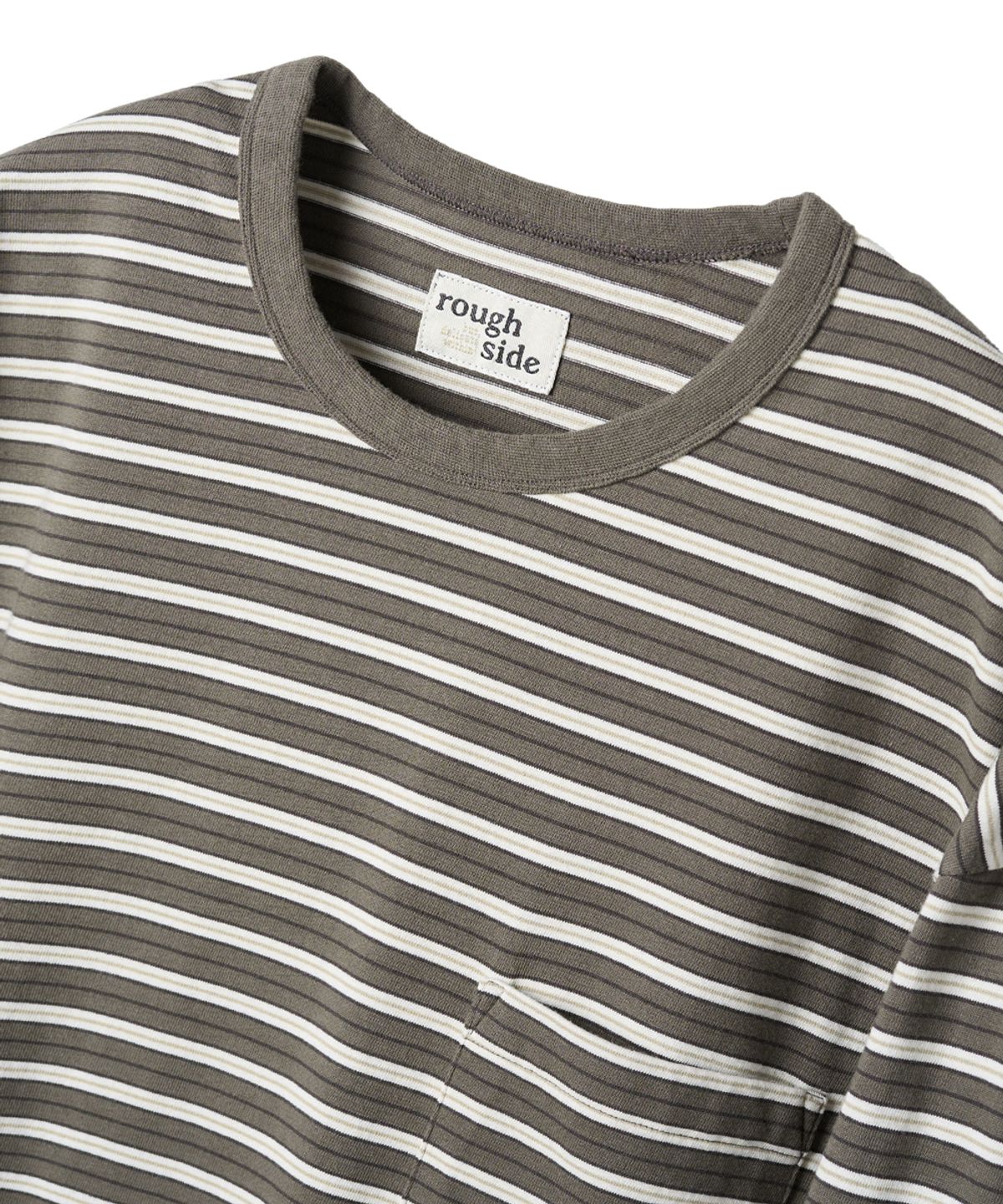 러프사이드(ROUGHSIDE) Multi Stripe Long Sleeve Mud