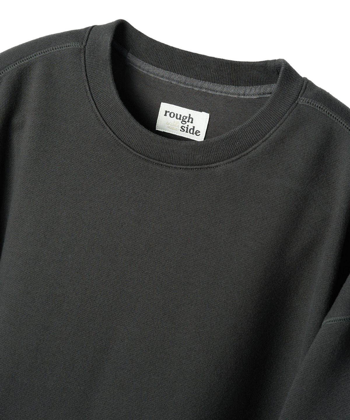 러프사이드(ROUGHSIDE) Oversized Sweat Shirt Charcoal