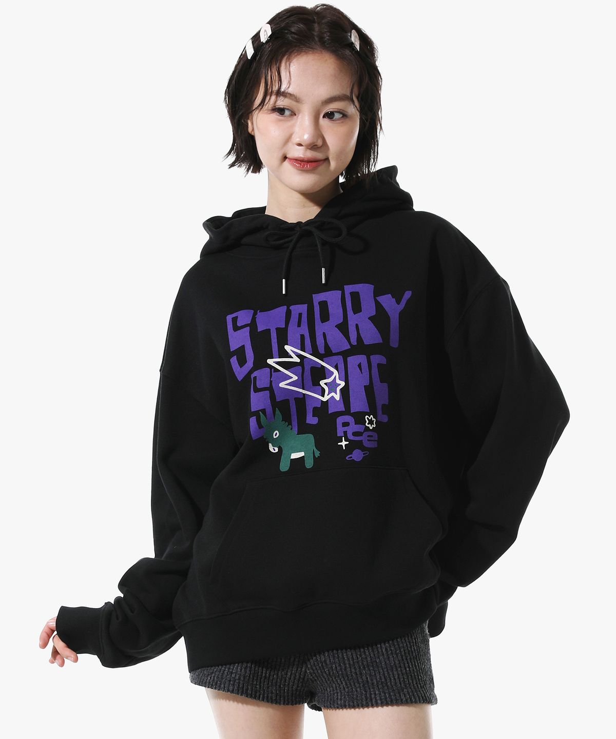 피스메이커(PIECE MAKER) STARRY STEPPE DONKEY HOODIE (BLACK)