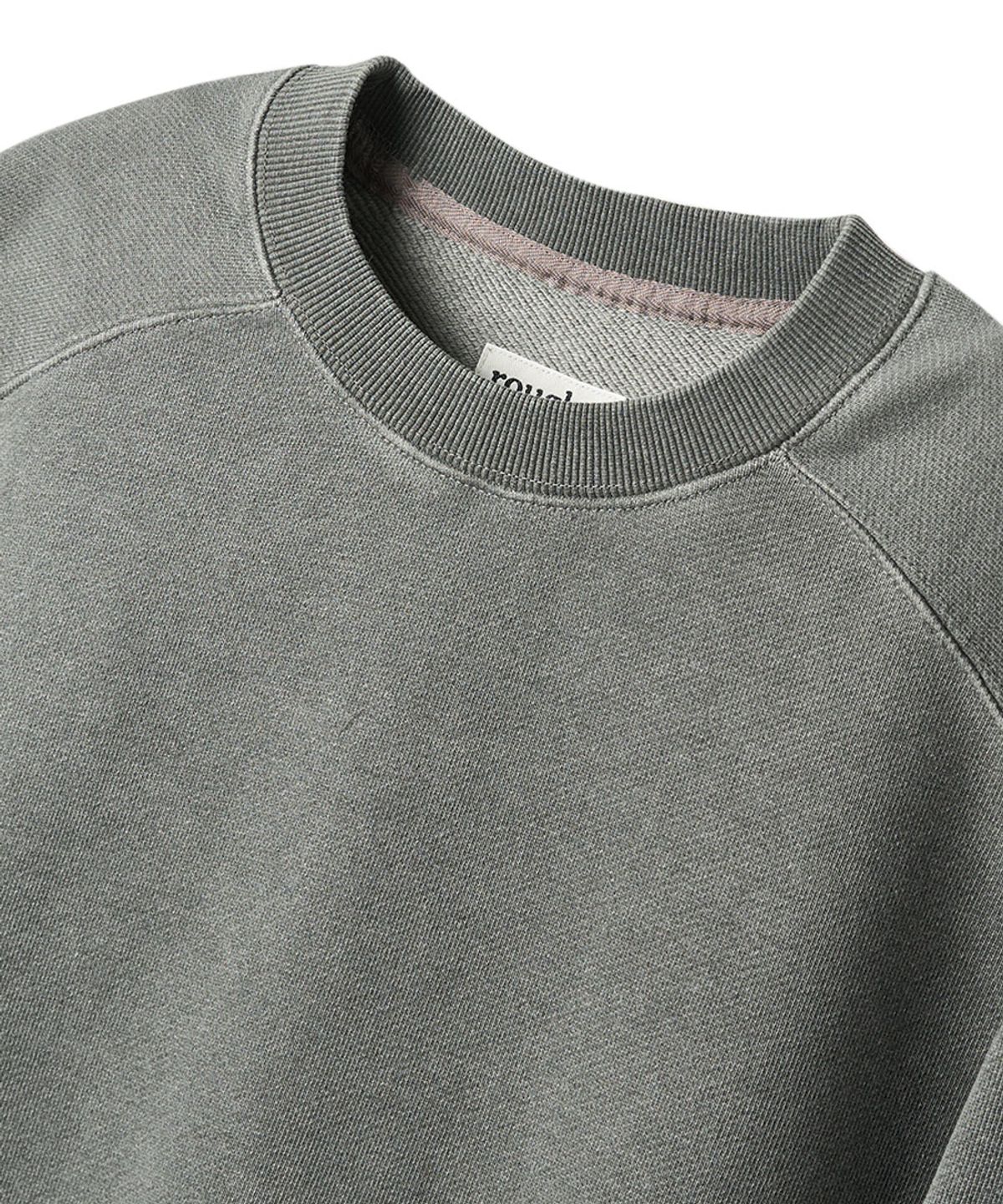 러프사이드(ROUGHSIDE) Raglan Sweat Shirt Moss Grey
