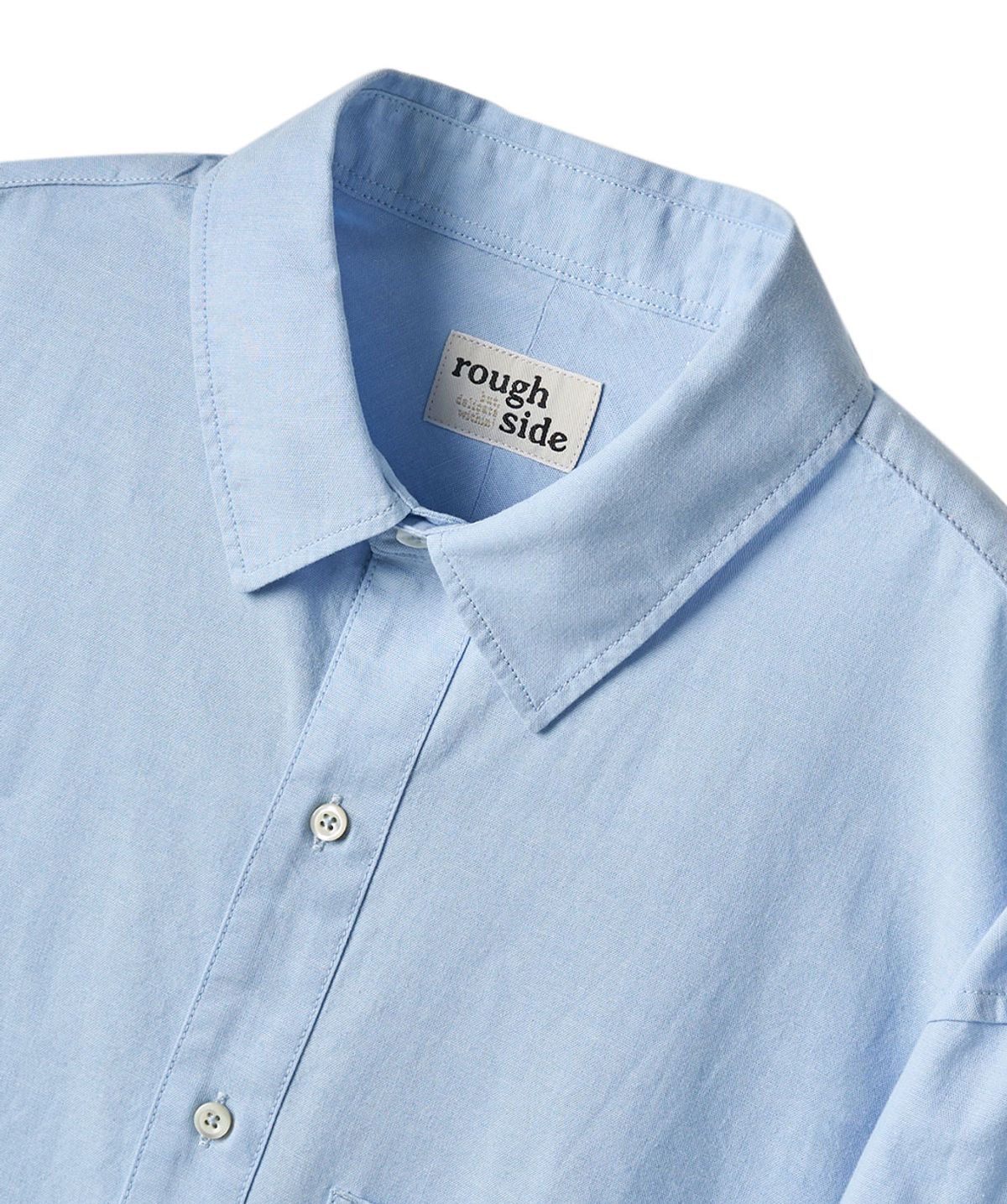 러프사이드(ROUGHSIDE) Shirring Shirt Sky Blue