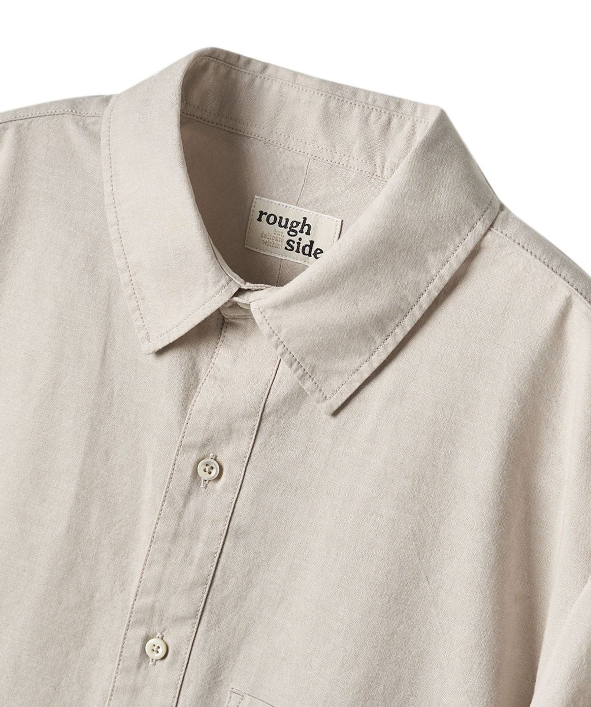 러프사이드(ROUGHSIDE) Shirring Shirt Oatmeal