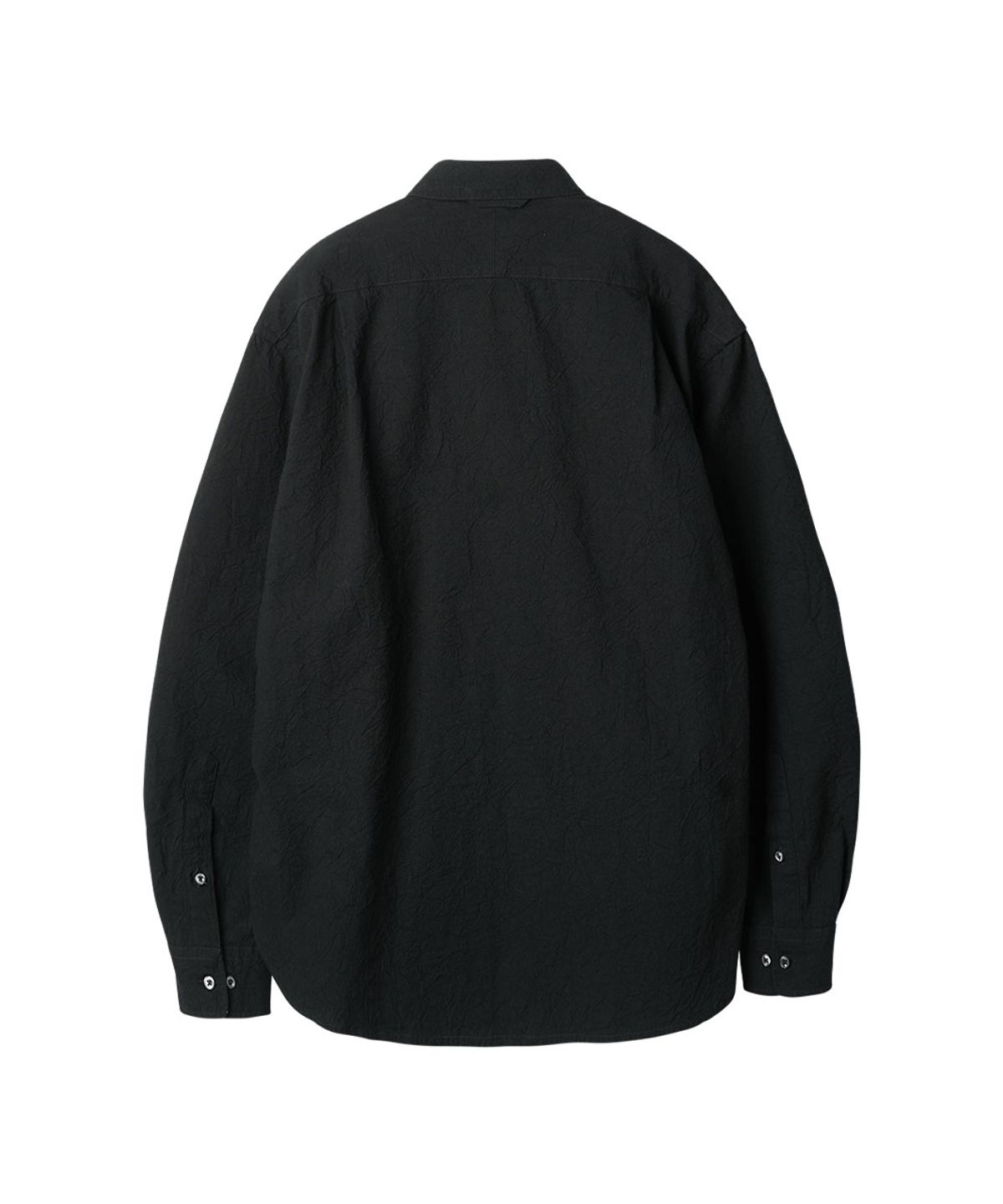 러프사이드(ROUGHSIDE) Primary Crease Shirt Black
