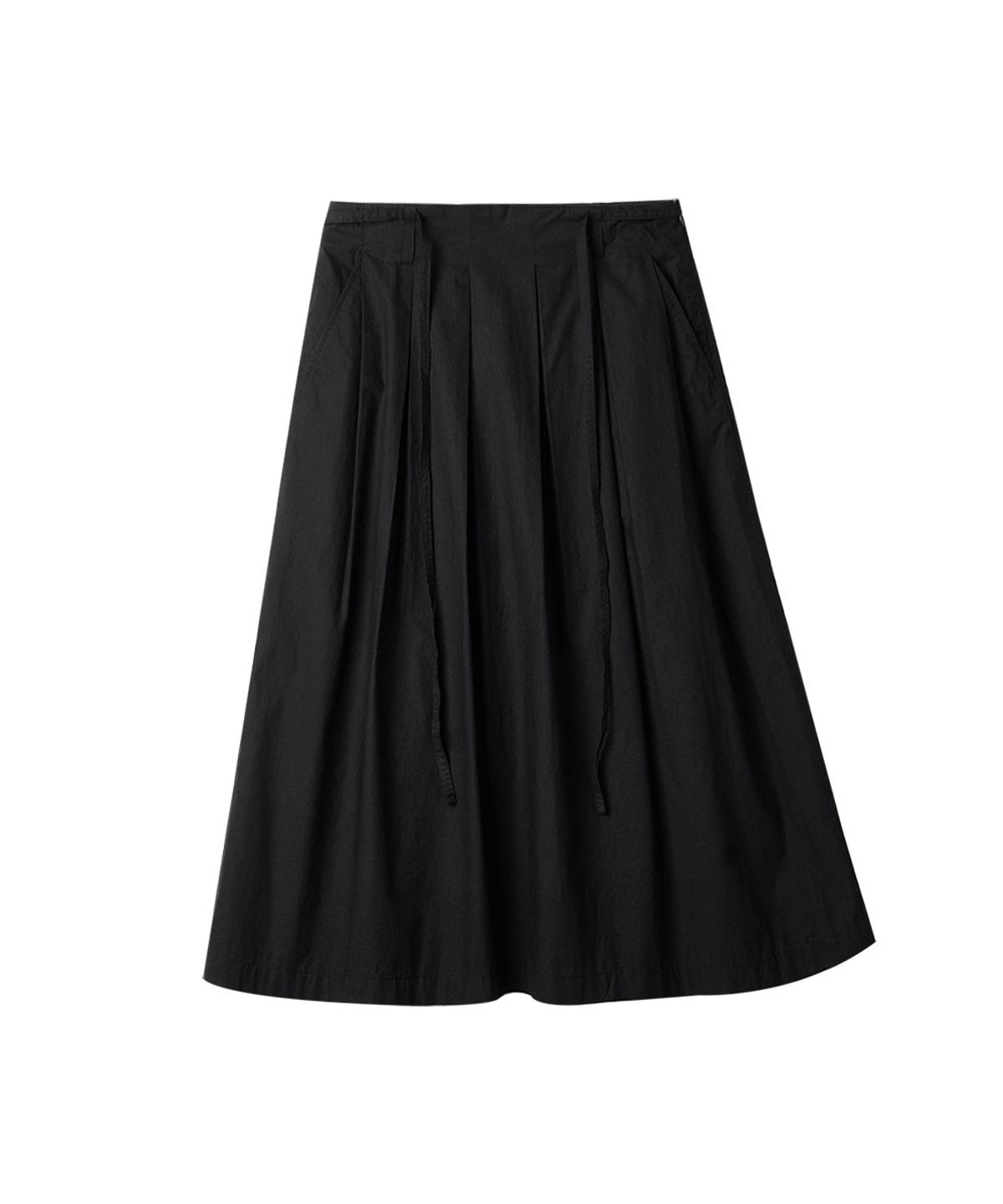 러프사이드 화이트라벨(ROUGH SIDE WHITE LABEL) Serene Pleated Skirt Crow