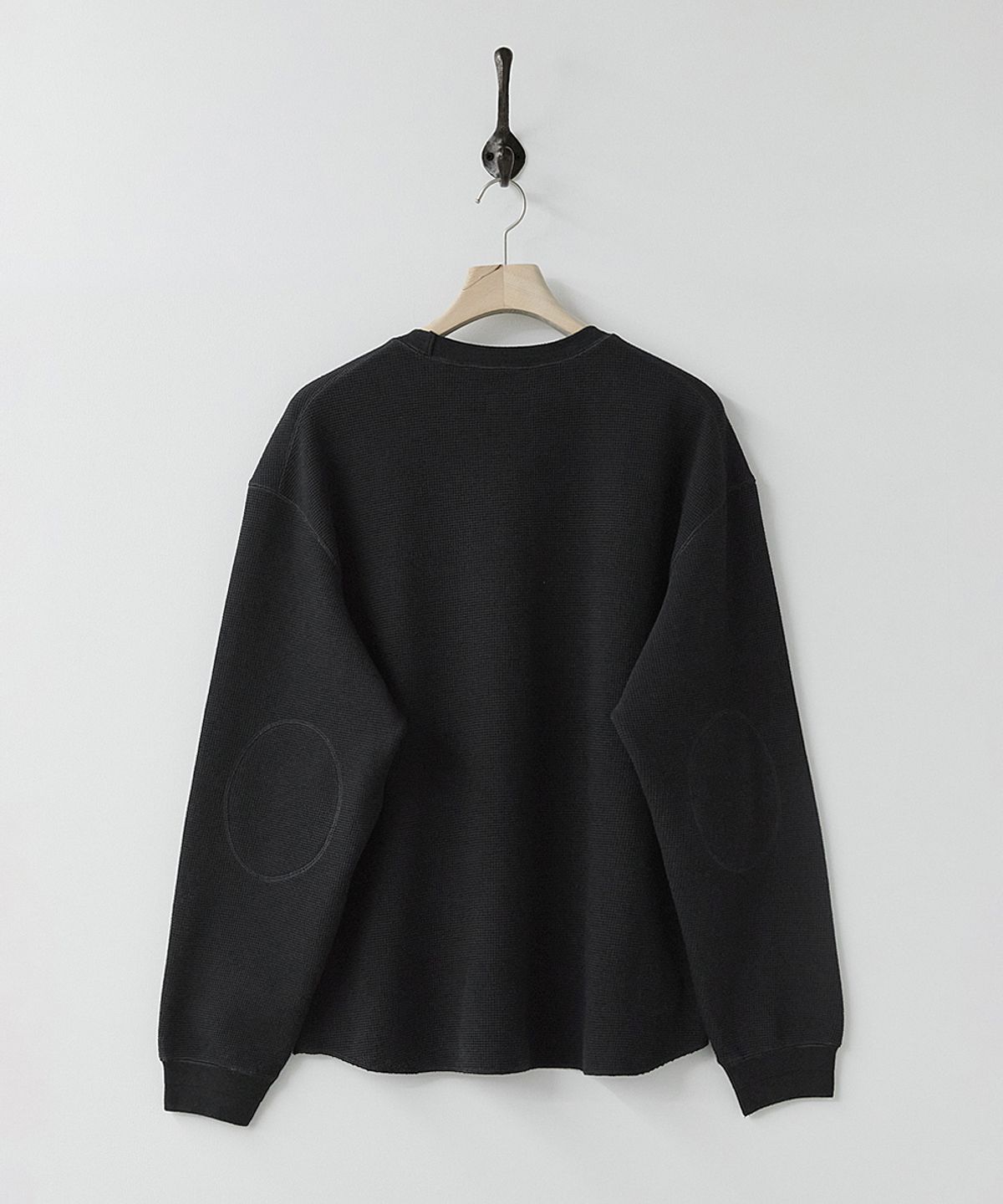 러프사이드(ROUGHSIDE) Waffle Long Sleeve Ash Black