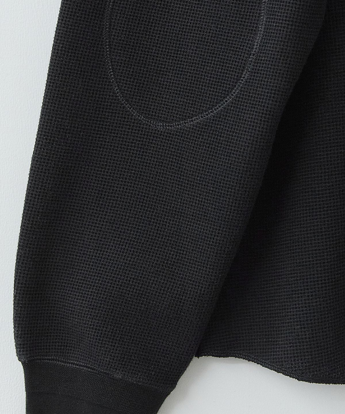 러프사이드(ROUGHSIDE) Waffle Long Sleeve Ash Black