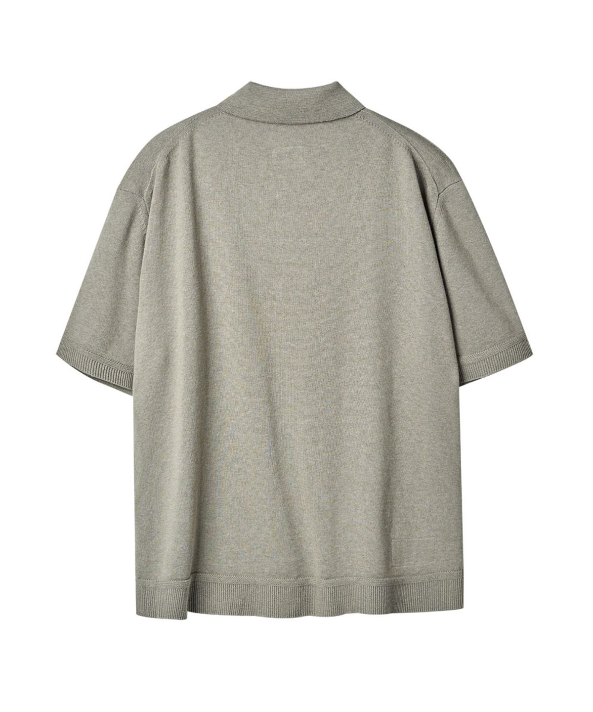 러프사이드(ROUGHSIDE) Craft Collar Half Knit Mist Grey