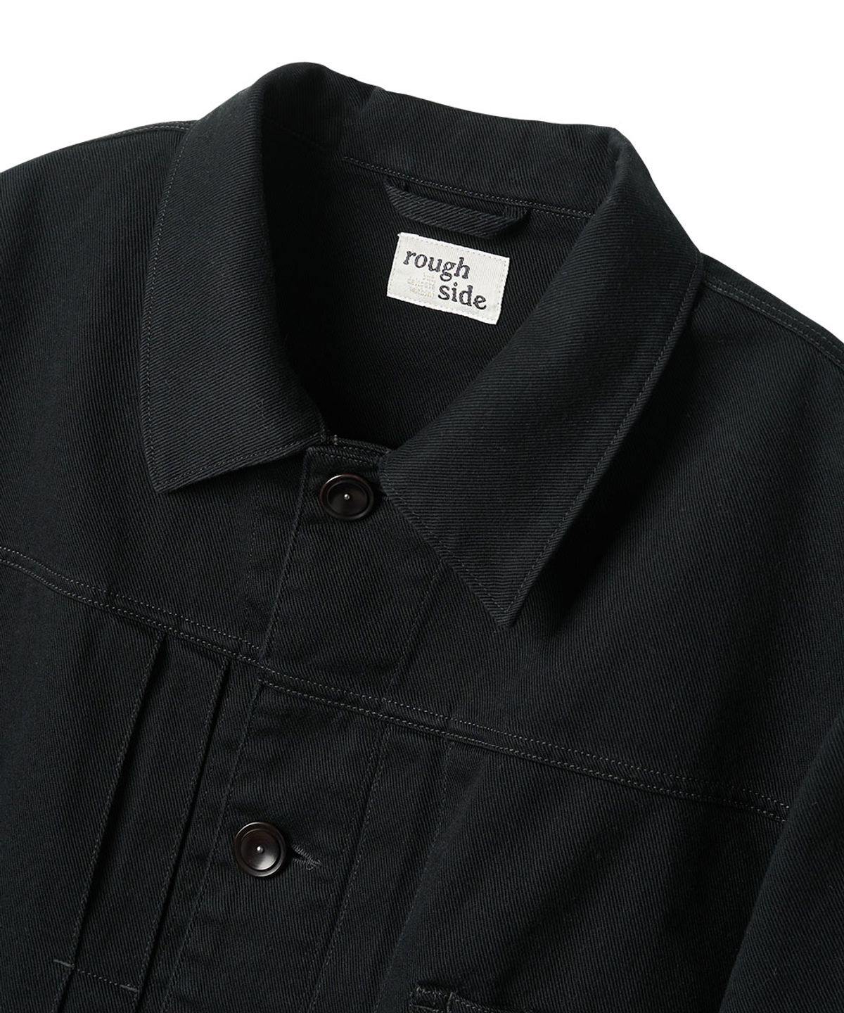 러프사이드(ROUGHSIDE) Trucker Jacket Ash Black