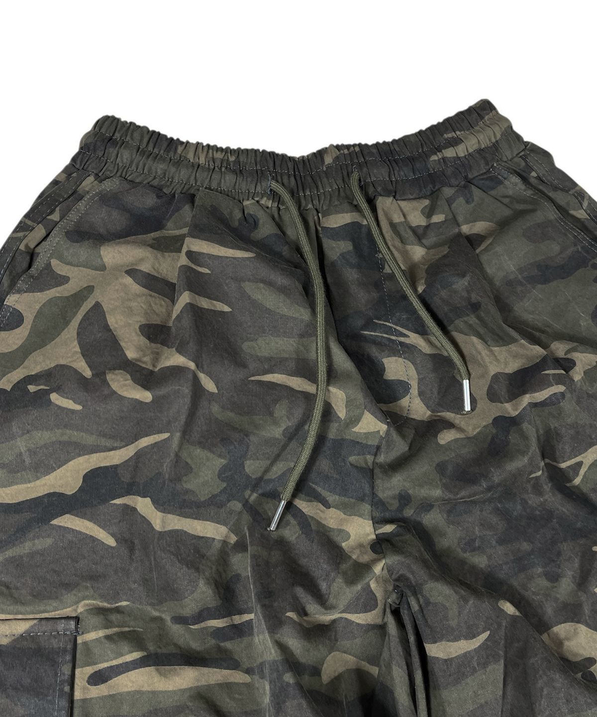 스케이터락(SK8ER ROCK) Camouflage Cotton Cargo Wide Pants ((Khaki))