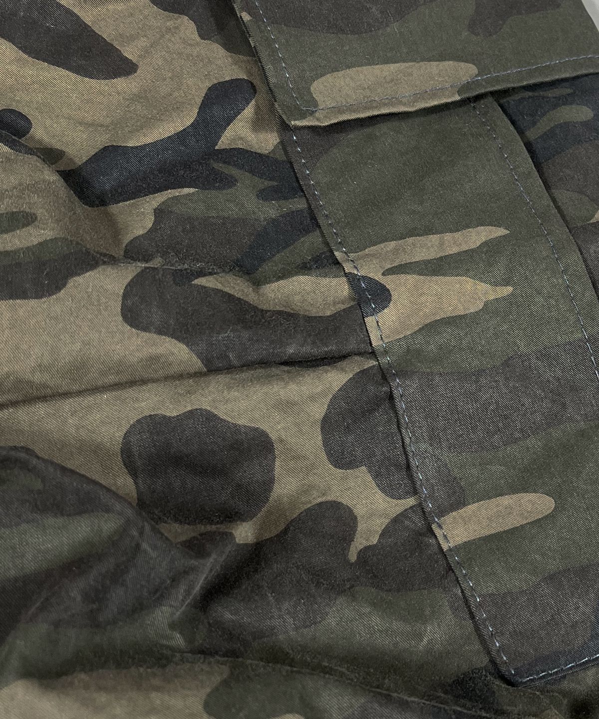 스케이터락(SK8ER ROCK) Camouflage Cotton Cargo Wide Pants ((Khaki))