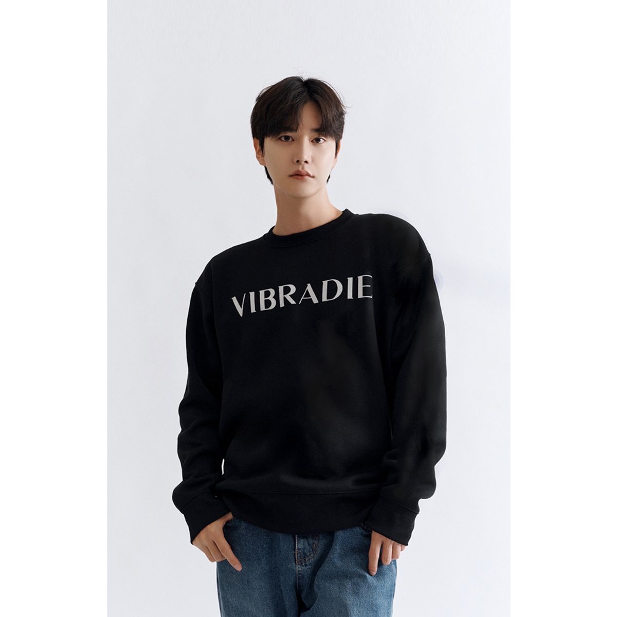 바이브라디(VIBRADIE) VB 남성 로고 블랙 맨투맨