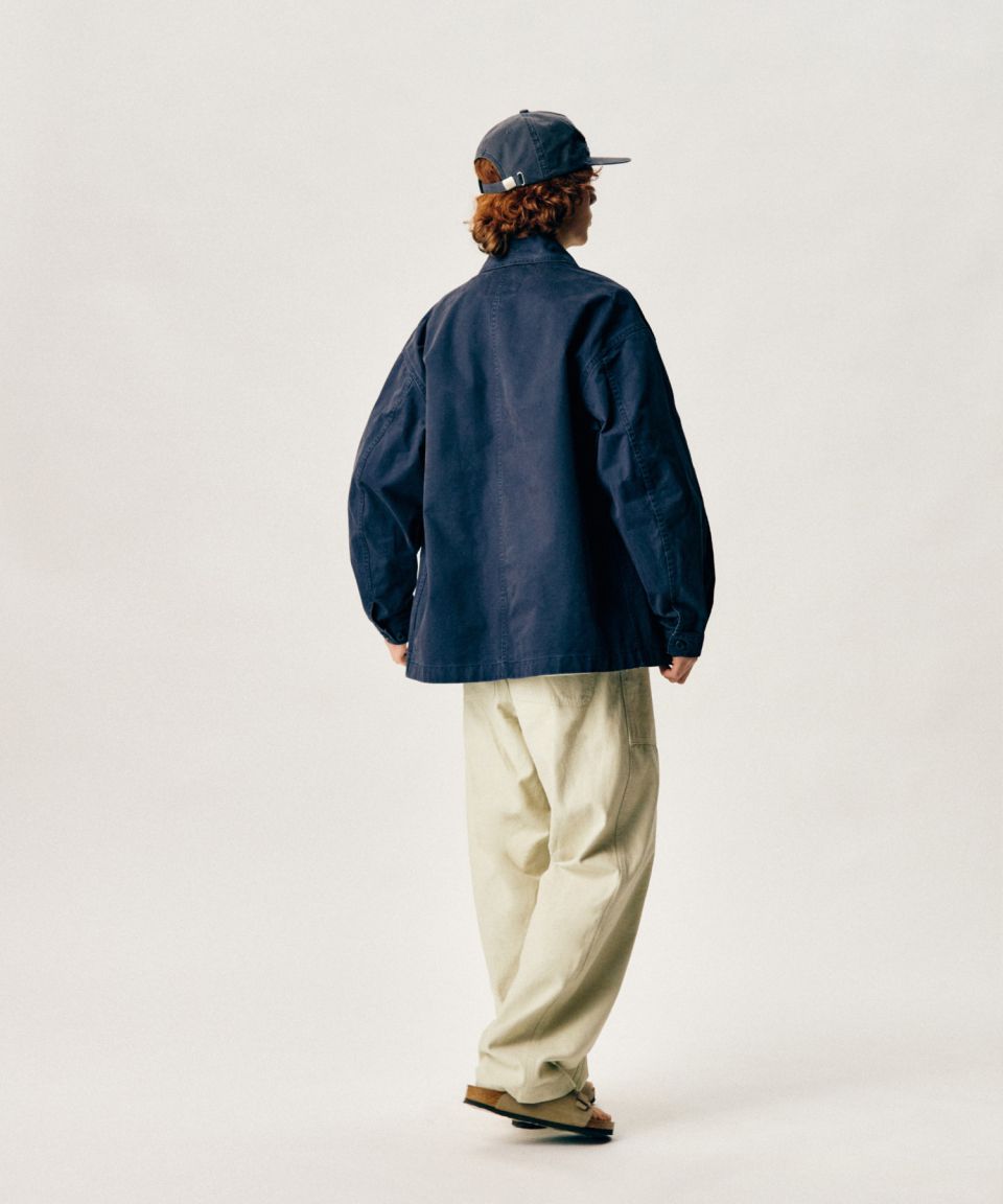 MUSINSA | ESPIONAGE French Wide Work Jacket (Moleskin) Washed Blue