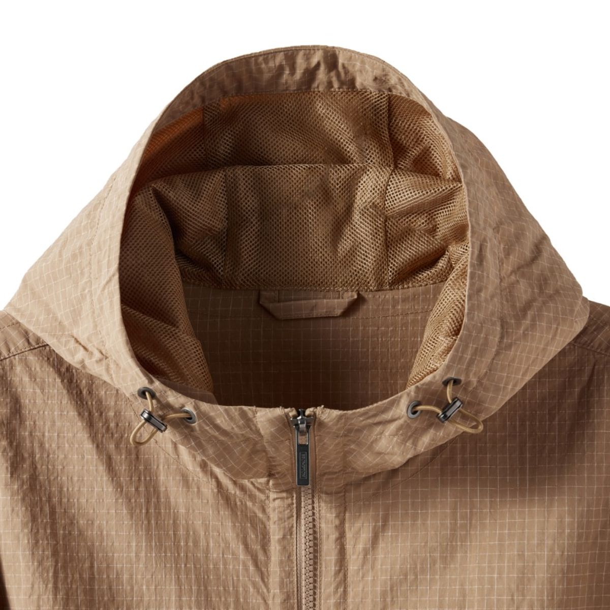 브롬톤 런던(BROMPTON LONDON) SLEEVES CHEQUERED HOOD JUMPER - D/BEIGE (P251UJP103)