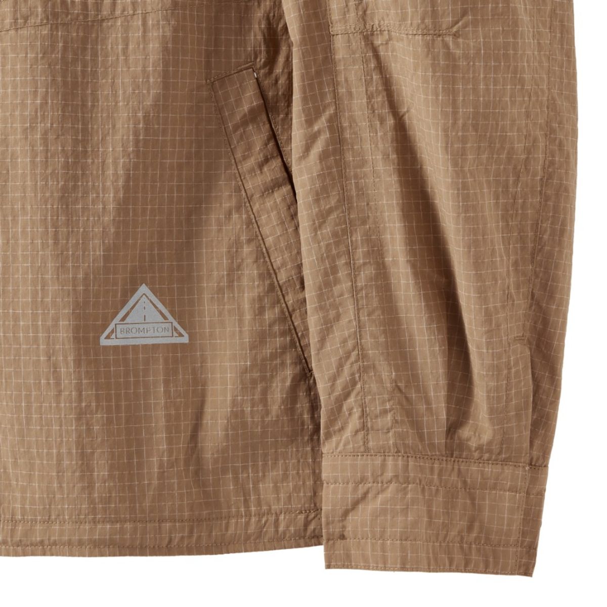 브롬톤 런던(BROMPTON LONDON) SLEEVES CHEQUERED HOOD JUMPER - D/BEIGE (P251UJP103)