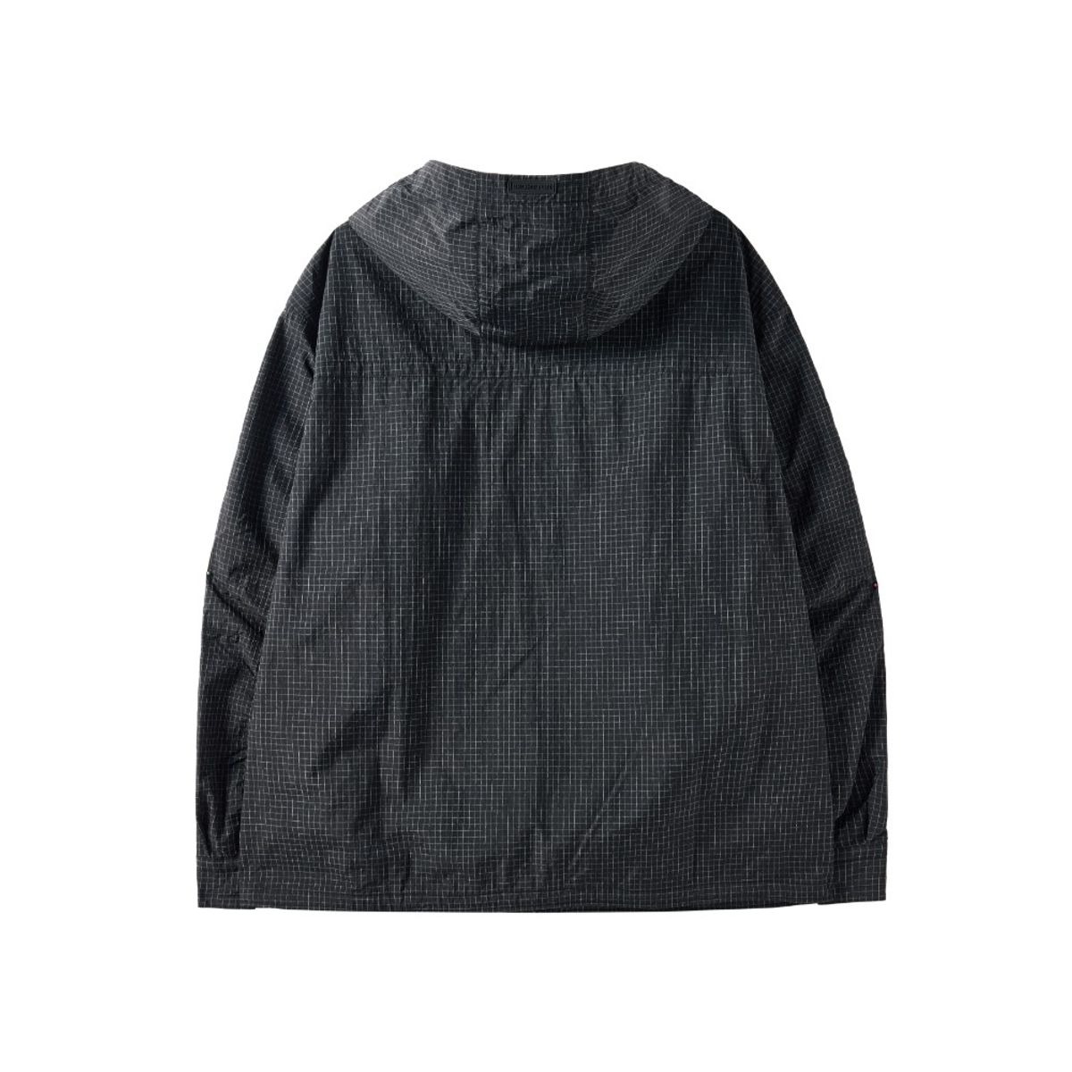 브롬톤 런던(BROMPTON LONDON) SLEEVES CHEQUERED HOOD JUMPER - BLACK (P251UJP103)
