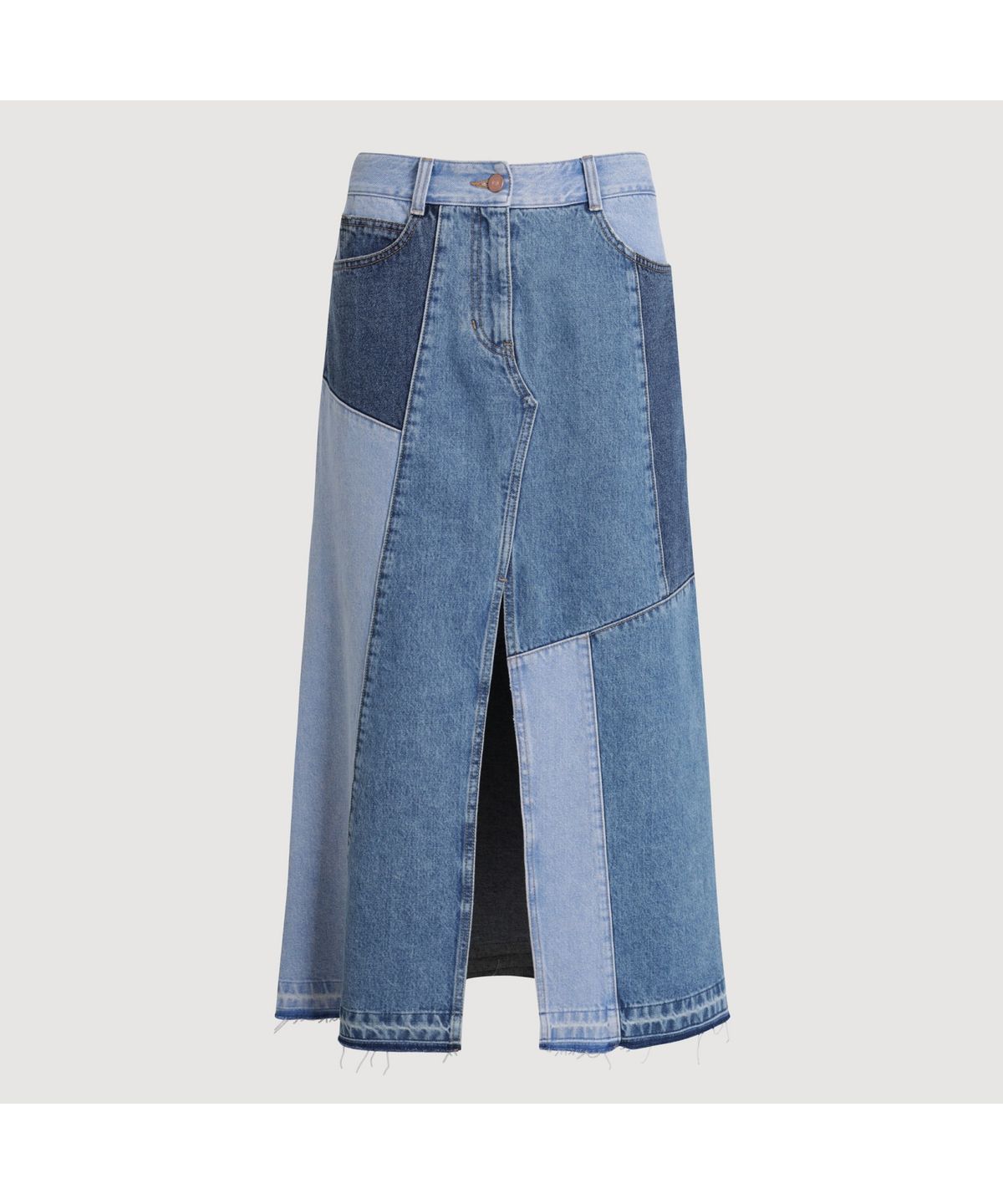 럭키슈에뜨(LUCKY CHOUETTE) Color Patch Denim Long Skirt (blue) LFPDS25210BUX