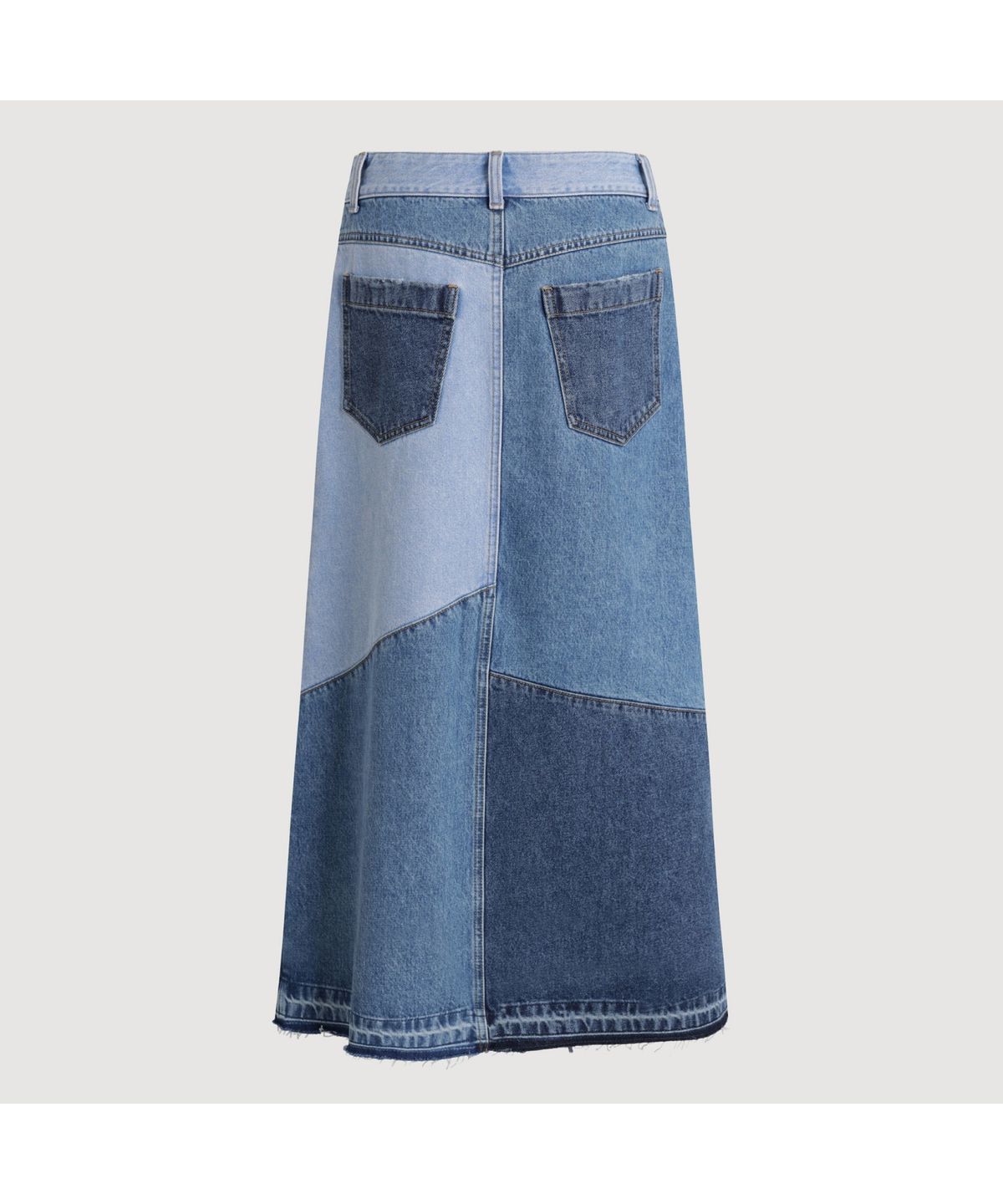 럭키슈에뜨(LUCKY CHOUETTE) Color Patch Denim Long Skirt (blue) LFPDS25210BUX