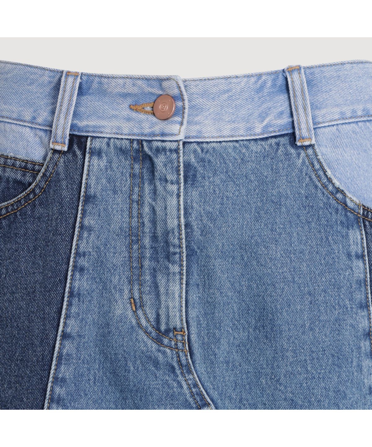 럭키슈에뜨(LUCKY CHOUETTE) Color Patch Denim Long Skirt (blue) LFPDS25210BUX
