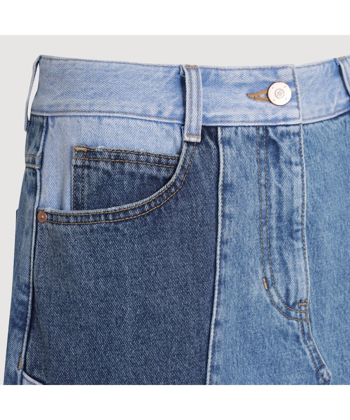 럭키슈에뜨(LUCKY CHOUETTE) Color Patch Denim Long Skirt (blue) LFPDS25210BUX
