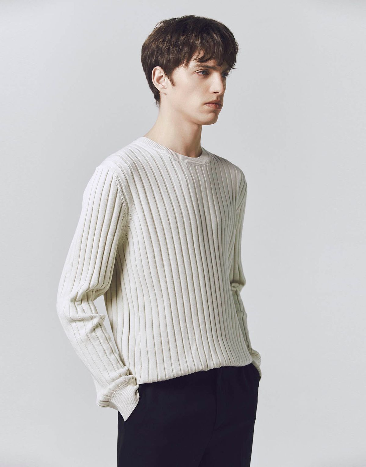 컨셉원(CONCEPTS1ONE) 리브드 크루넥 니트 스웨터 10055502/055502 [2color]