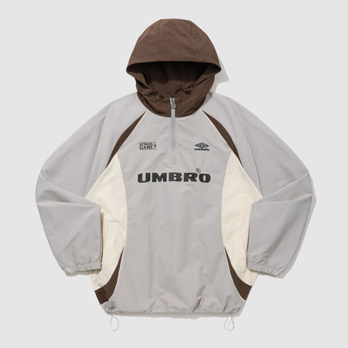 엄브로(UMBRO) HBL 스포티 캐주얼 후드 아노락 라이트 그레이(UQ123CWT21)