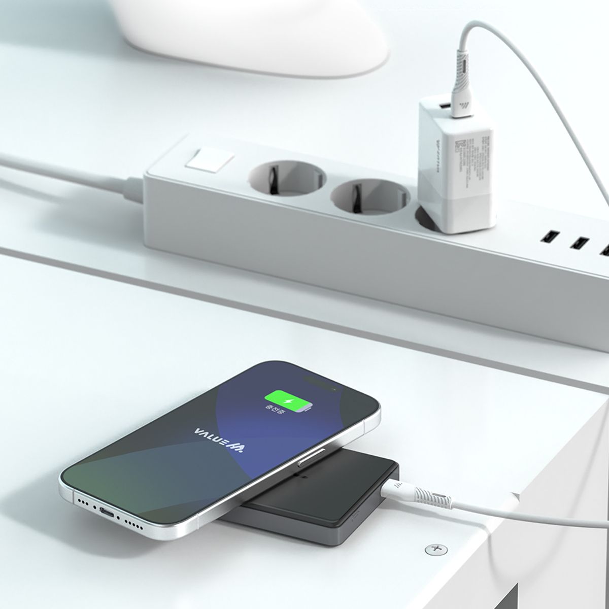 밸류엠(VALUEM) 초슬림 메탈 맥세이프 고속충전 보조배터리 10000mAh