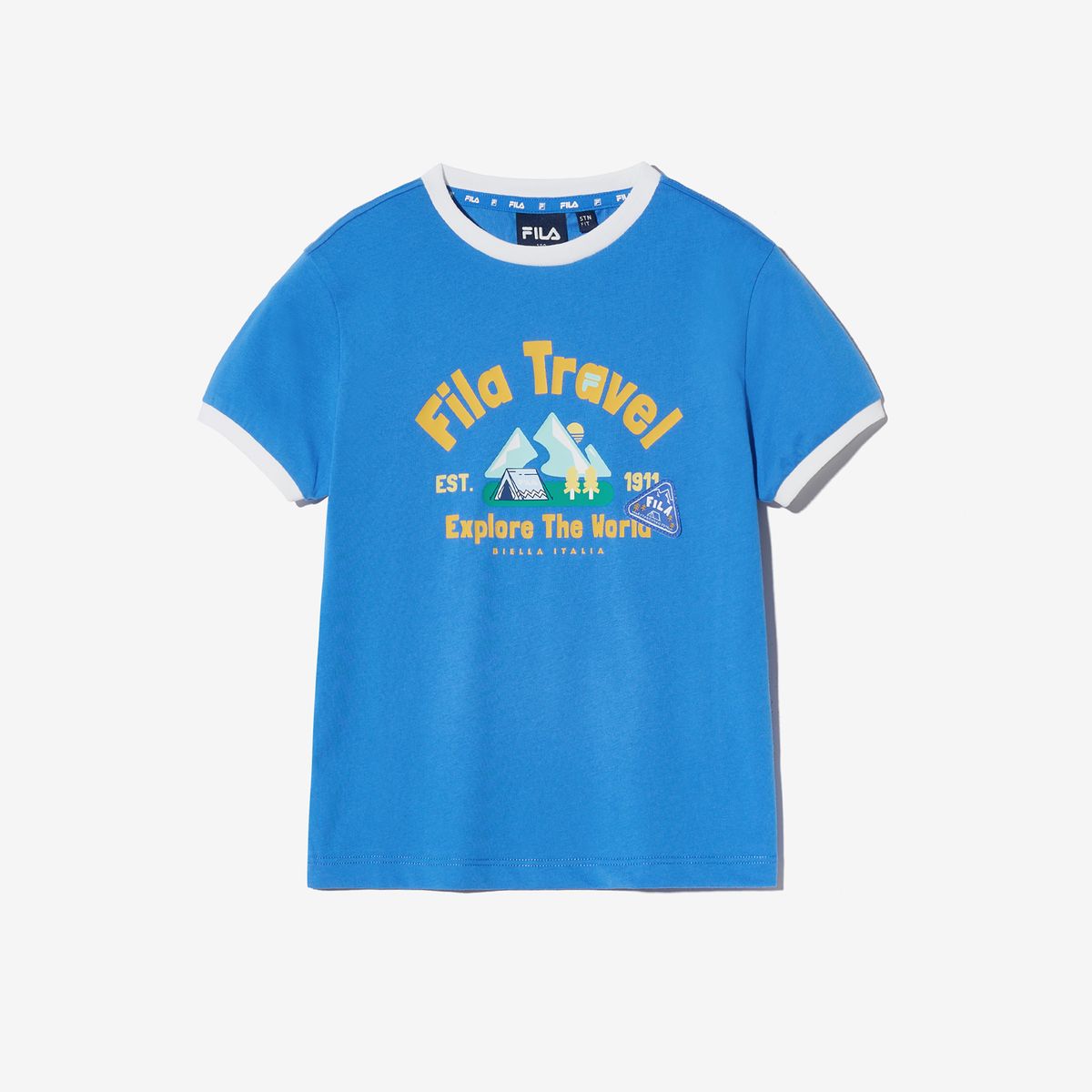 휠라 키즈(FILA KIDS) Travel club 링거 반팔티셔츠
