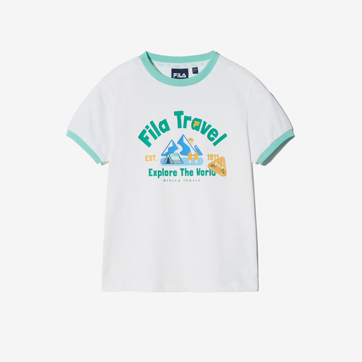 휠라 키즈(FILA KIDS) Travel club 링거 반팔티셔츠