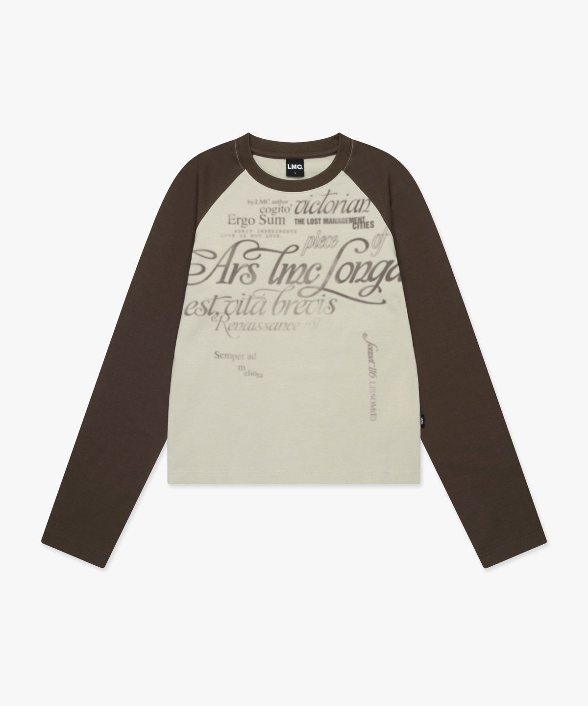 엘엠씨(LMC) WM GRADATION LETTERING RAGLAN LONG SLV TEE brown