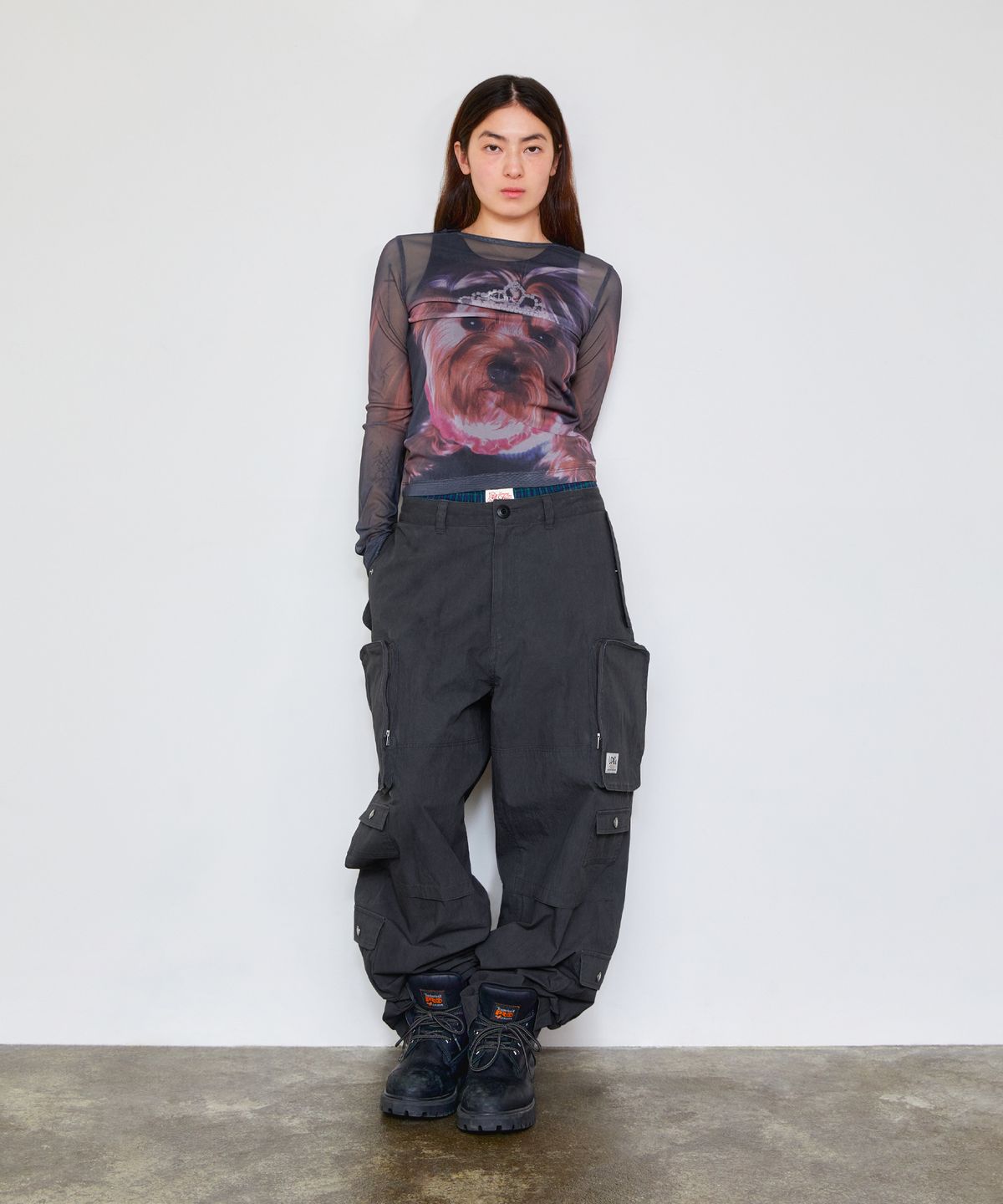 엘엠씨(LMC) WM PRINTED MESH LONG SLV TEE black