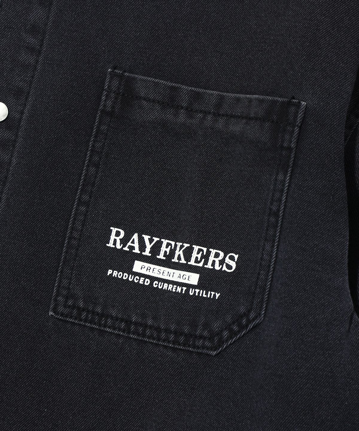 레이피커스(RAYFIKERS) 로고 데님 셔츠 BLACK (MP1YU103-076)