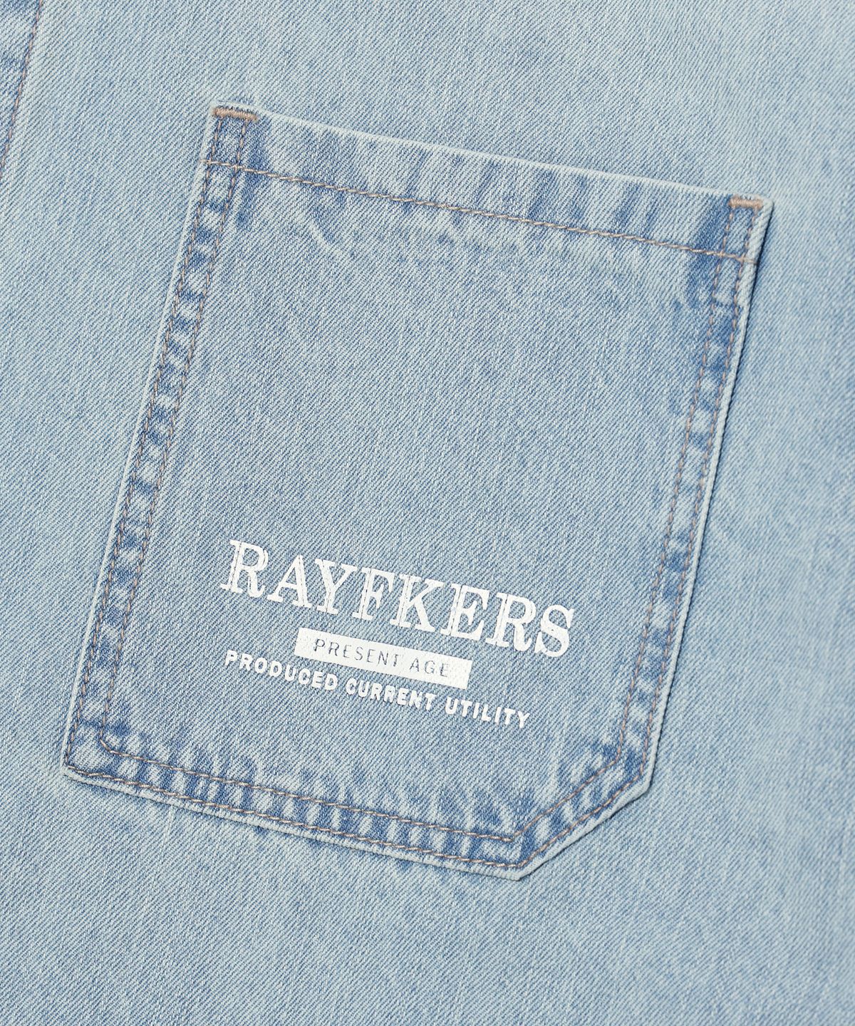 레이피커스(RAYFIKERS) 로고 데님 셔츠 LIGHT INDIGO (MP1YU103-062)