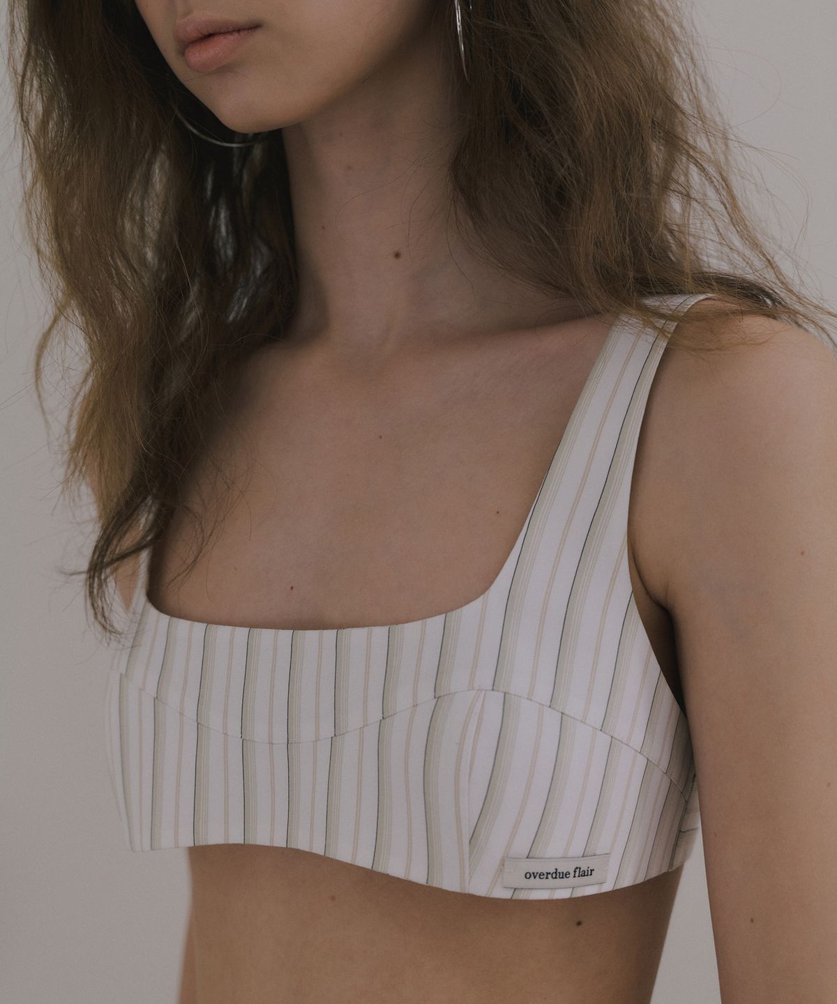 오버듀플레어(OVERDUEFLAIR) COTTON CURVE BUSTIER_IVORY STRIPE