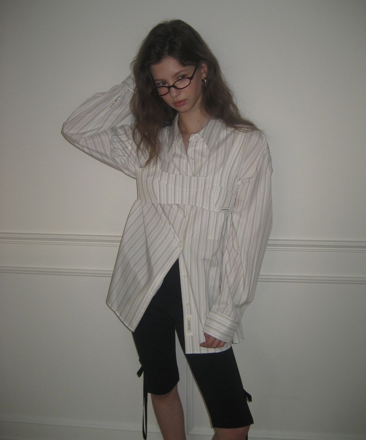 오버듀플레어(OVERDUEFLAIR) COTTON CURVE BUSTIER_IVORY STRIPE