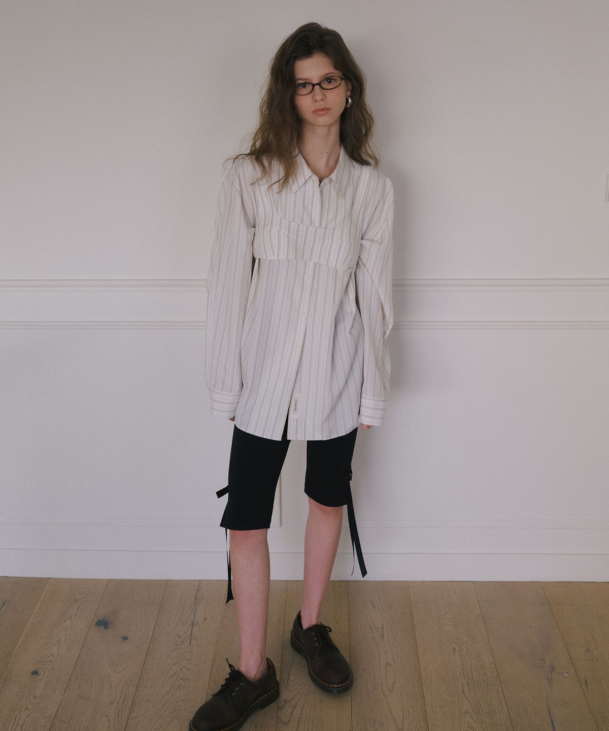 오버듀플레어(OVERDUEFLAIR) COTTON OVERSIZED SHIRTS_IVORY STRIPE