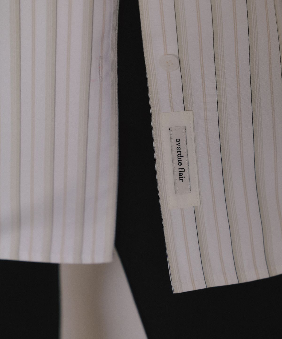 오버듀플레어(OVERDUEFLAIR) COTTON OVERSIZED SHIRTS_IVORY STRIPE