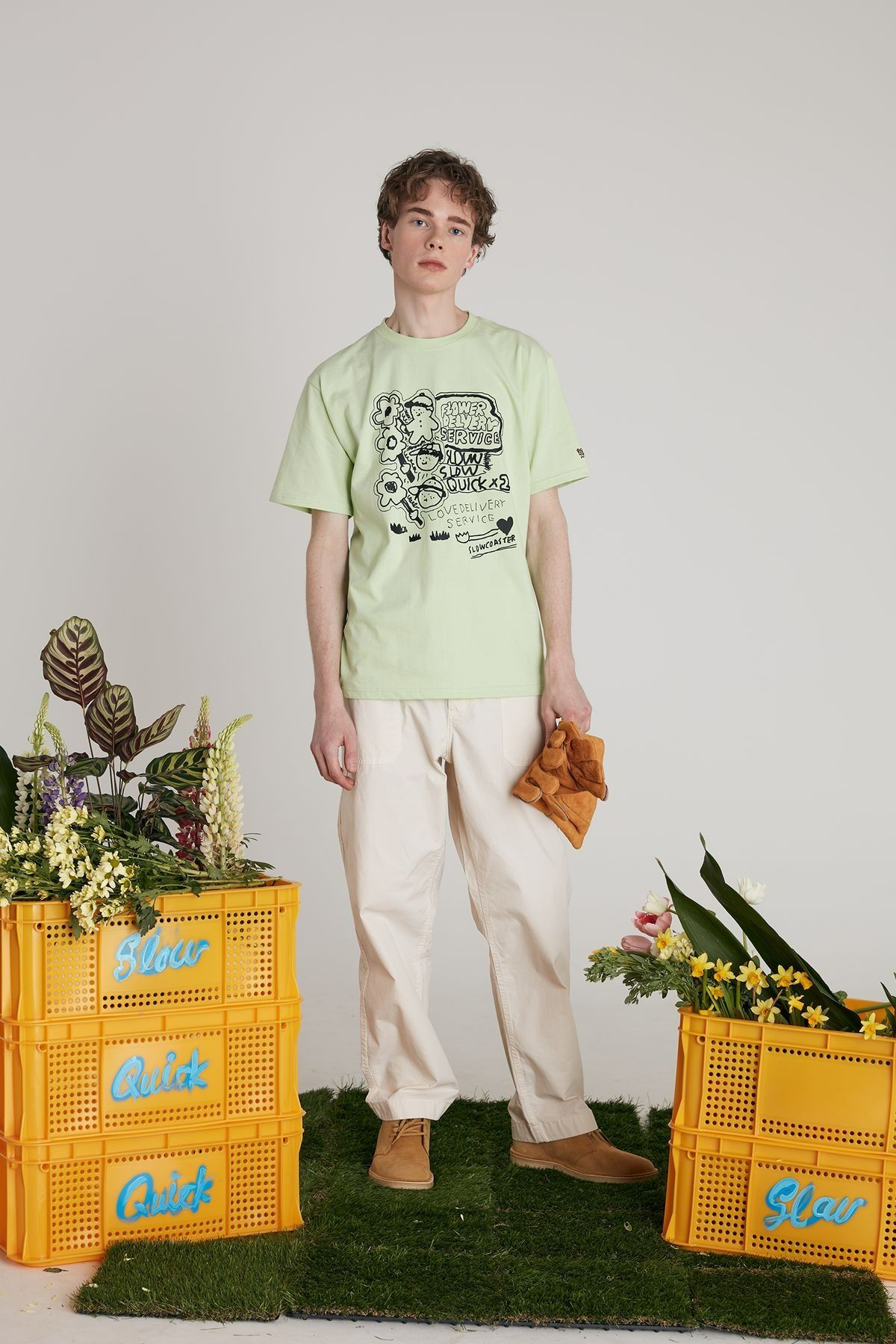 슬로코스터(SLOWCOASTER) DELIVERY TEAM SHORT SLEEVES Melon