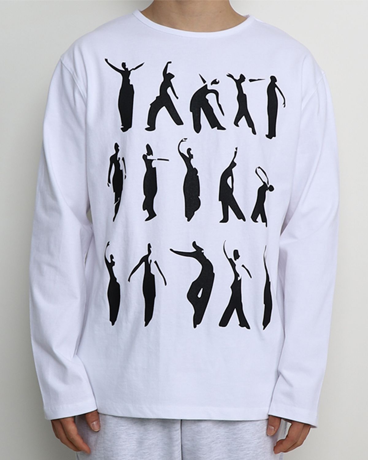 도톤(DOTON) 무용수 프린트 롱 슬리브(White)
