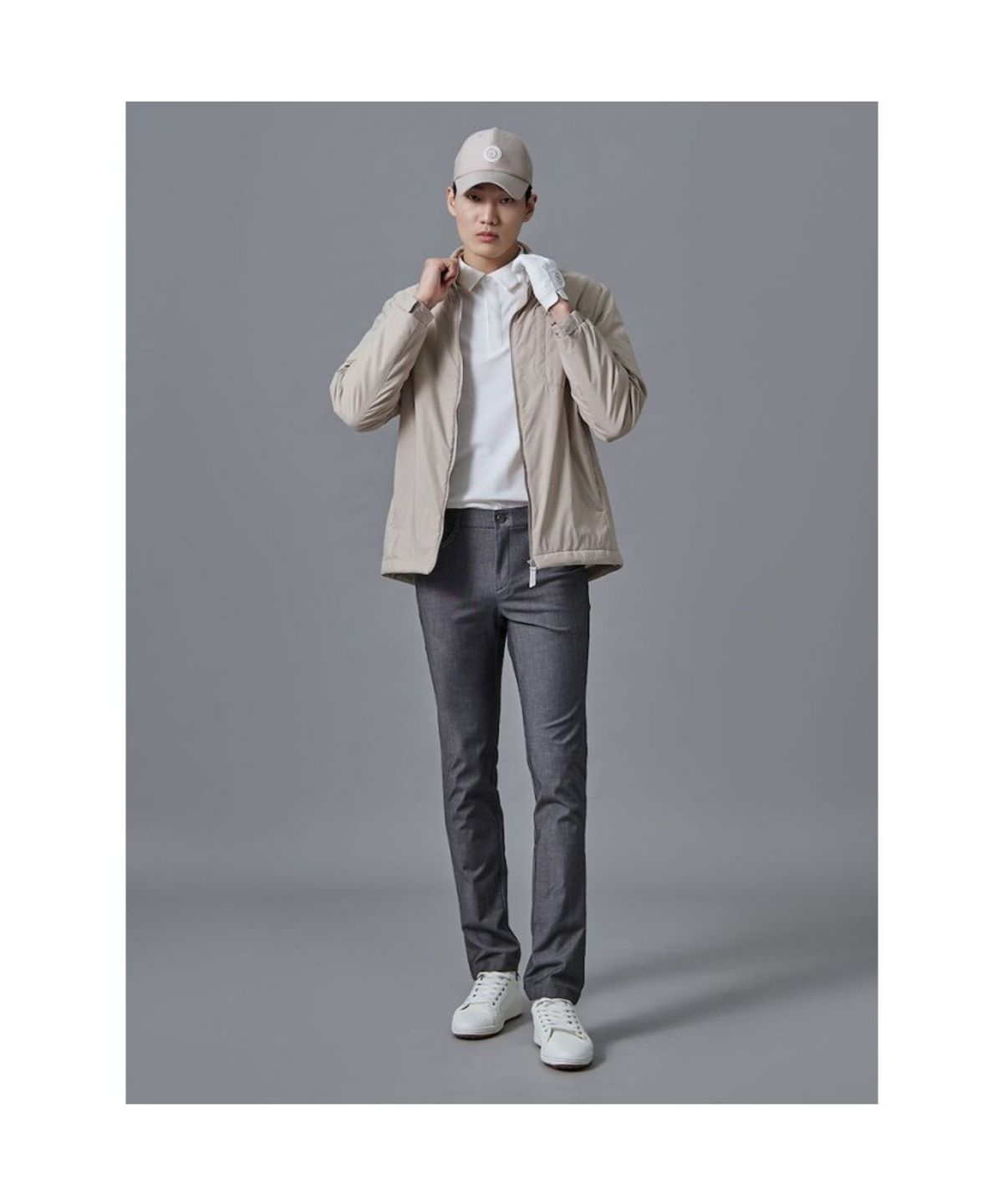 빈폴골프(BEANPOLE GOLF) 남성 간절기 패딩 점퍼 - 베이지