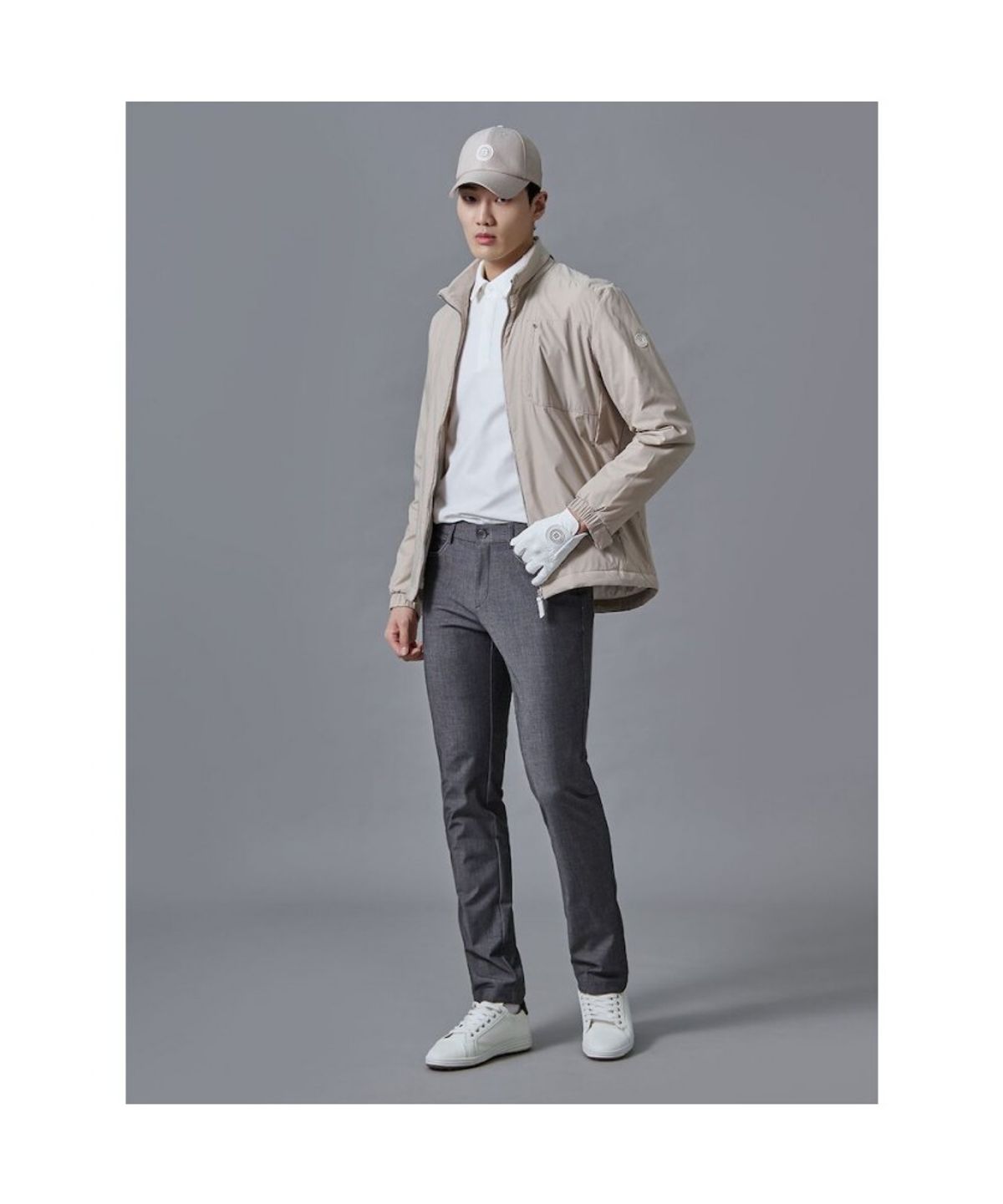 빈폴골프(BEANPOLE GOLF) 남성 간절기 패딩 점퍼 - 베이지