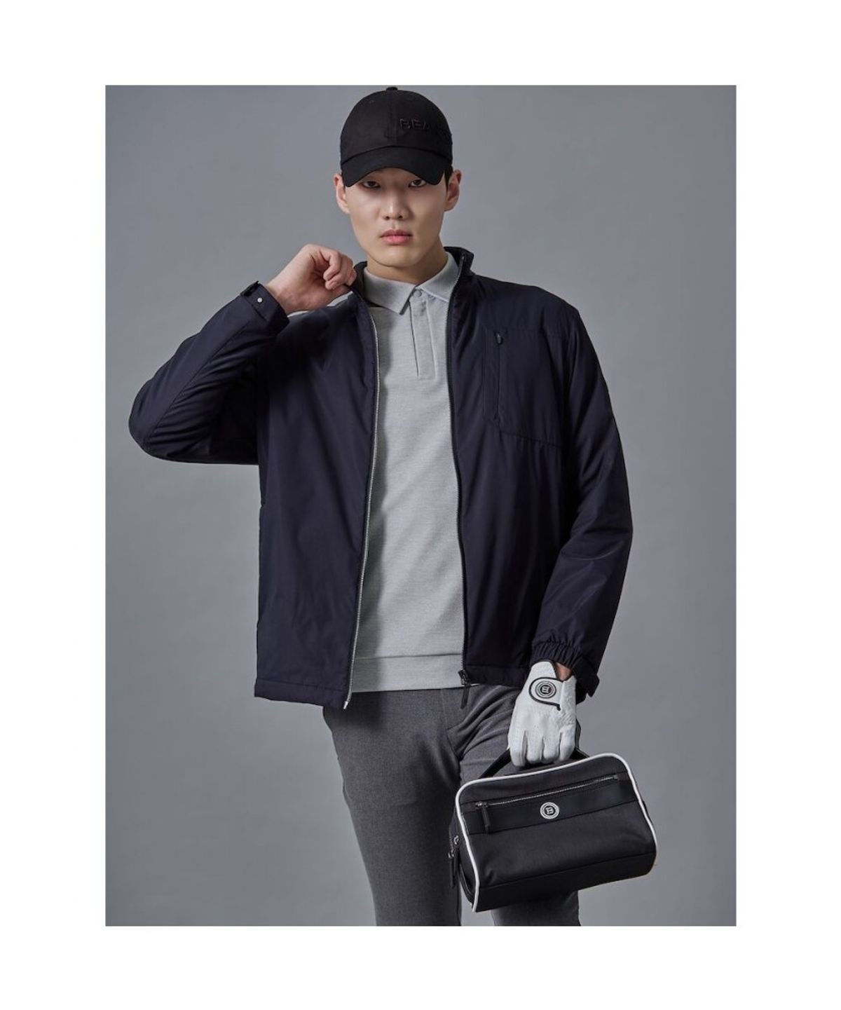 빈폴골프(BEANPOLE GOLF) 남성 간절기 패딩 점퍼  - 네이비