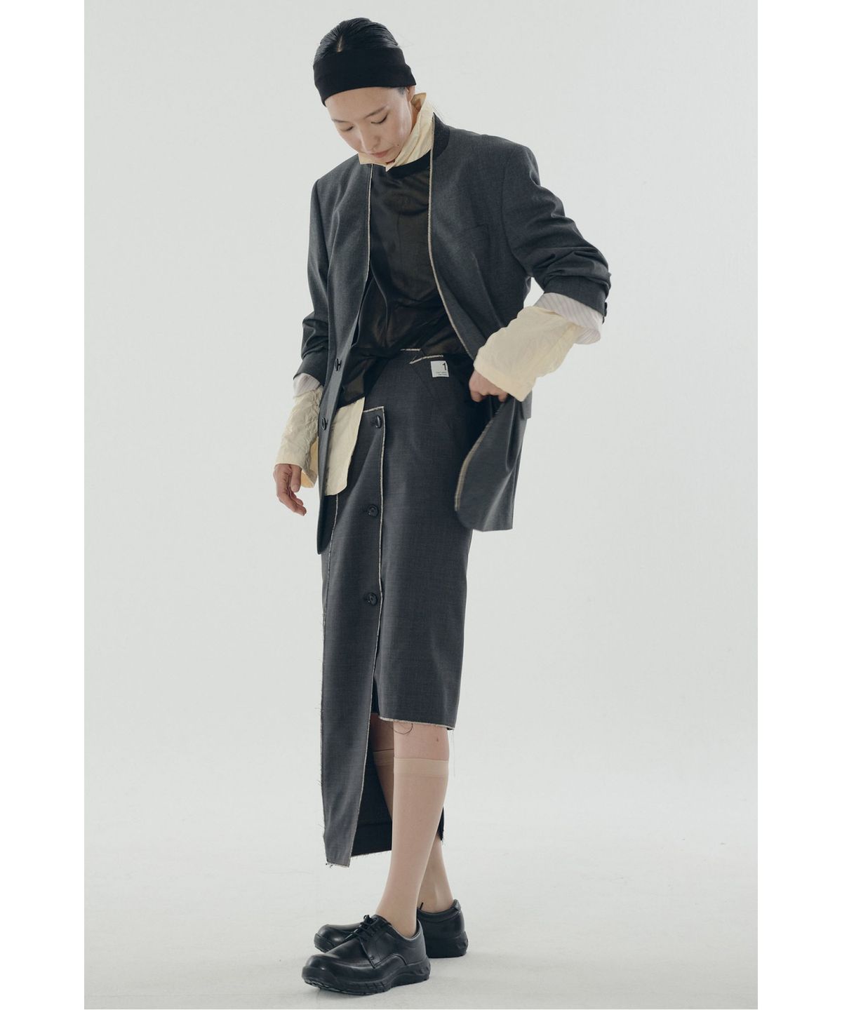 래코드(RECODE) Folded Raw edged jacket_RQJAS25502GYX