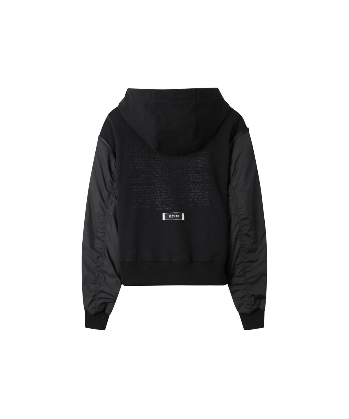 래코드(RECODE) Bomber Sleeve Zipup Hoodie_RQUAS25513BKX