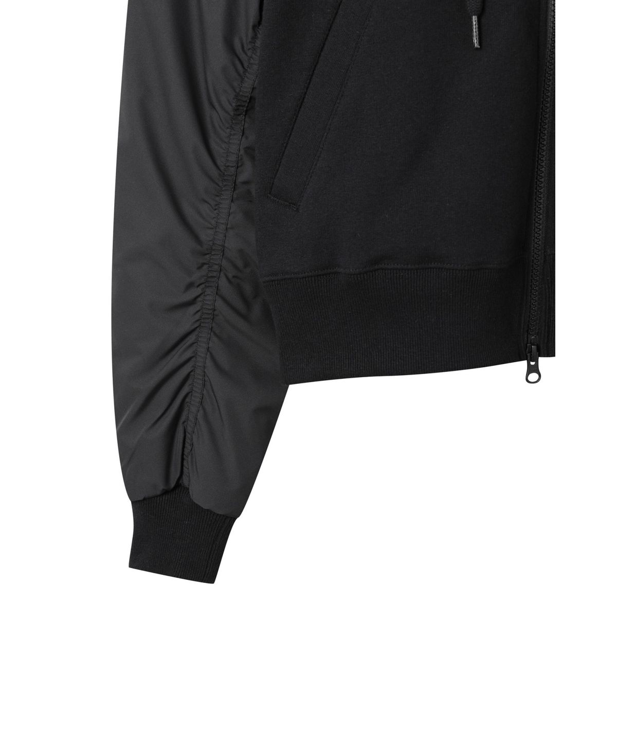 래코드(RECODE) Bomber Sleeve Zipup Hoodie_RQUAS25513BKX