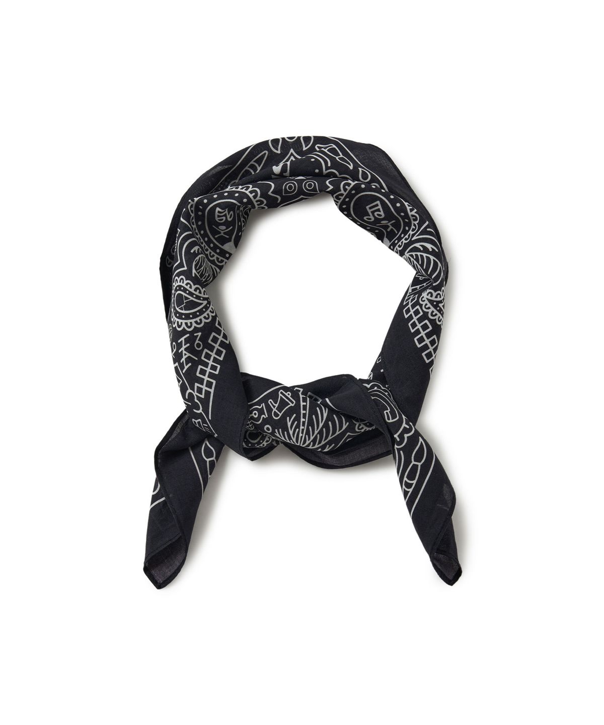 브라운브레스(BROWNBREATH) PAISLEY TAG BANDANA - BLACK