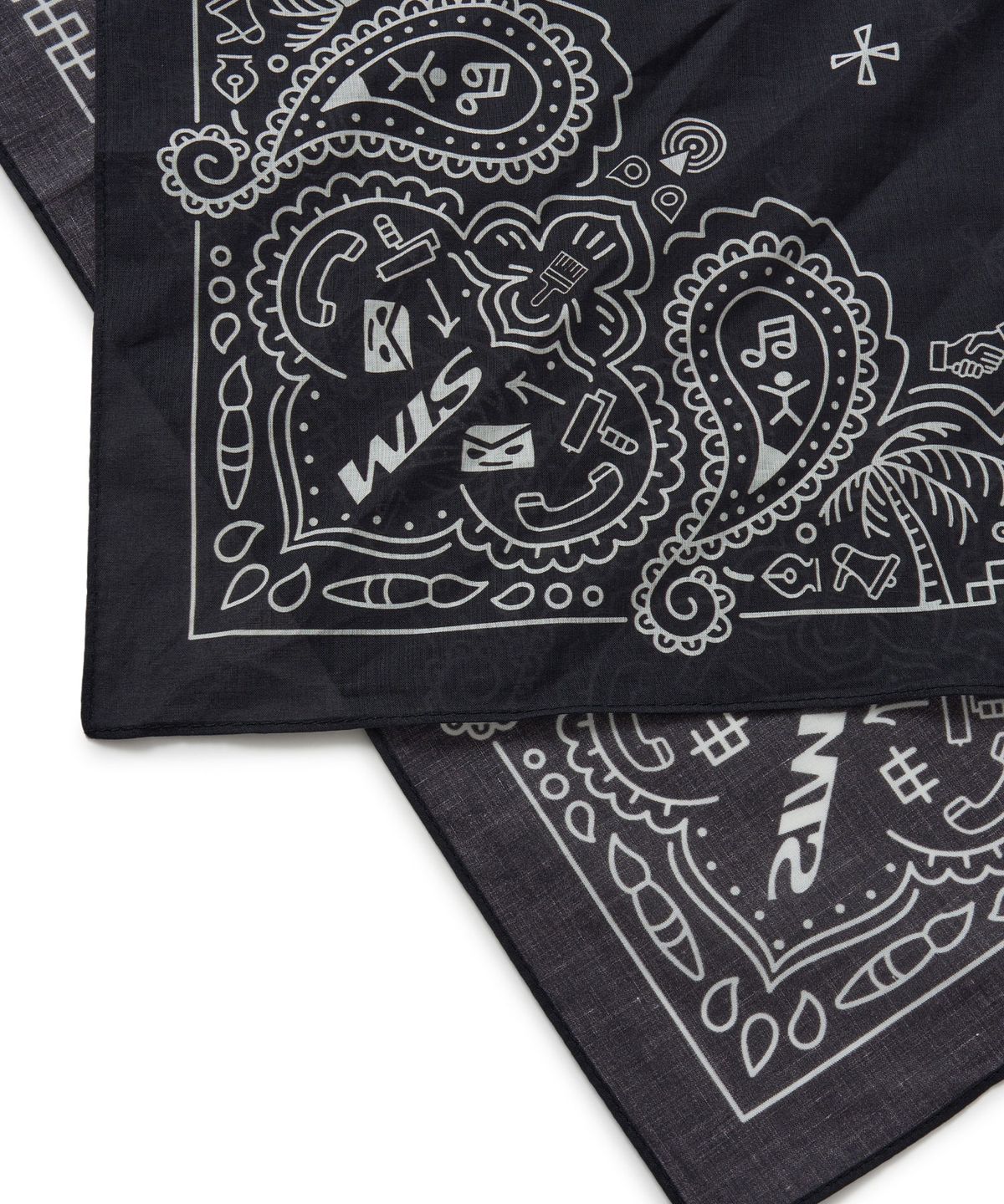 브라운브레스(BROWNBREATH) PAISLEY TAG BANDANA - BLACK