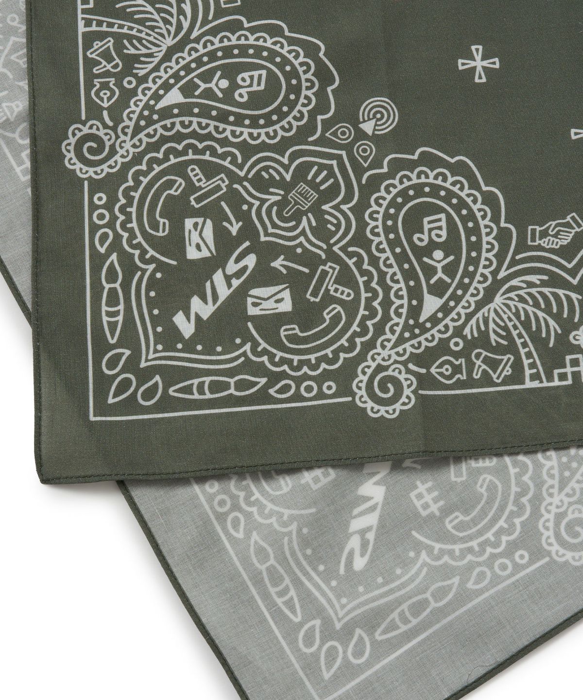 브라운브레스(BROWNBREATH) PAISLEY TAG BANDANA - KHAKI