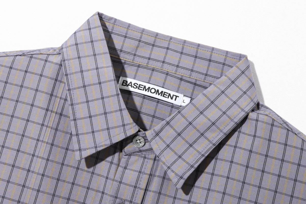 베이스모먼트(BASEMOMENT) 빈티지 체크셔츠 라벤더