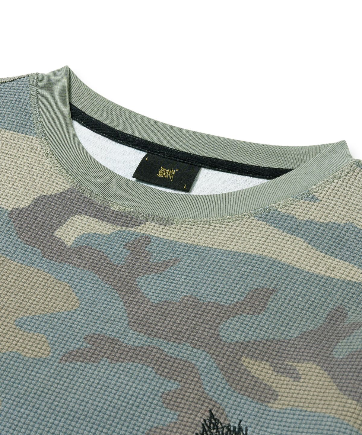 브라운브레스(BROWNBREATH) TAG CAMOUFLAGE WAFFLE LONGSLEEVE - KHAKI